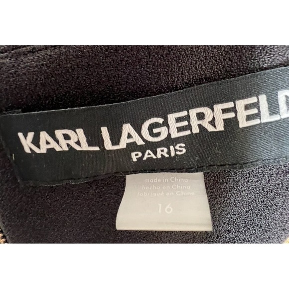 Karl Lagerfeld womens 16 Dress Black Sleeveless Gold Studs Accent New with tags - Picture 3 of 7